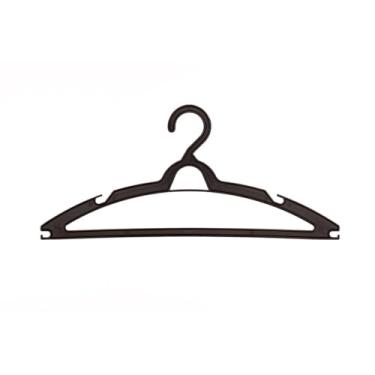 Imagem de Kit 60 Cabides Adultos Preto Reforçado | Cabide Plástico 39,6cm Organizador de Roupas Guarda-Roupa(30)