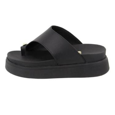 Imagem de Sandalia Flatform Papete Tamanco Feminino Detalhe Dedo Peça Organica D