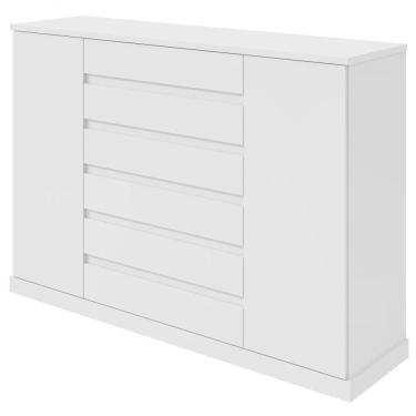 Imagem de Comoda Sapateira Vedra 7 Gavetas 2 Portas Branco.