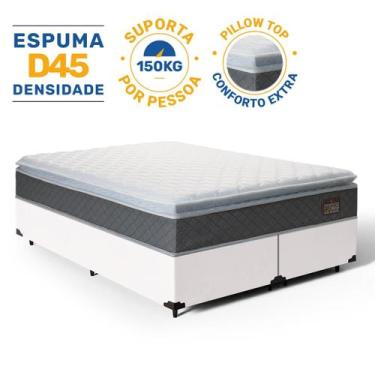 Imagem de Cama Box King com Colchão e Espuma D45 Pillow Top Fort Comfort - Helle