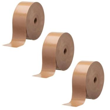 Imagem de Fita Gomada 80mm Pardo Sem Reforço Lacre Inviolável 3 Rolo - DEPECIL