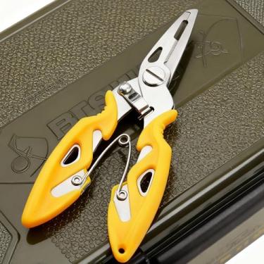 Imagem de Alicate de pesca dobrado de aço inoxidável, com alça antiderrapante, ferramenta para pesca em água salgada/doce e uso ao ar livre