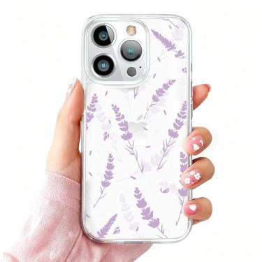 Imagem de DSJIFGEW Design de capa transparente padrão para iPhone 16 Pro | Antiamarelamento, parte traseira rígida, proteção contra quedas de nível militar, suporta carregamento sem fio