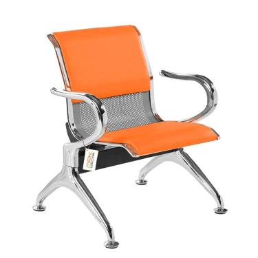 Imagem de Cadeira Longarina Com Est Cromada 1 Lugar Colors Laranja