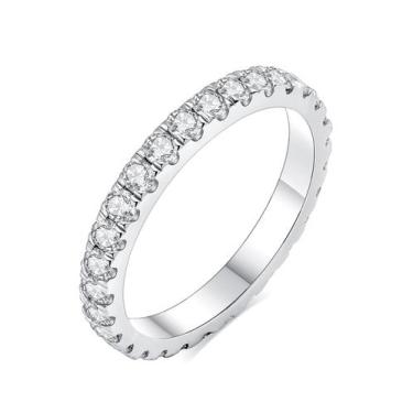 Imagem de Aliança de casamento IMOLOVE Moissanite em prata 925 com banhada a our