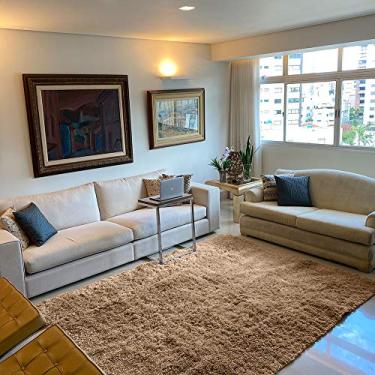 Imagem de Tapete para Sala e Quarto Felpudo Cronos Casa Dona 200x300 cm Caramelo