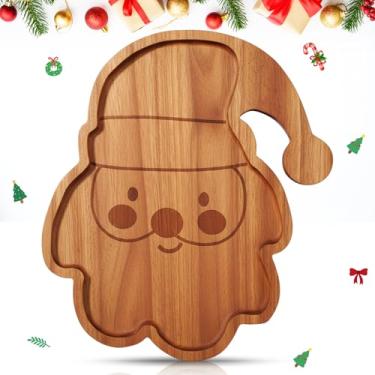 Imagem de Bokon Tábua de charcutaria de Natal, 30 cm, bandeja de madeira para servir de Natal, biscoitos, prato de comida para pão de queijo, sobremesa, frutas, presente para decoração de festa de Natal