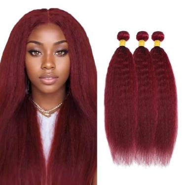 Imagem de Pacotes de cabelo Vinmdonm Red Yaki e Brazilian Burgundy Yaki