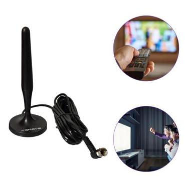 Imagem de Antena Digital Interna Tomate HDTV 3m Base Imã UHF Full HD 4K Compatív
