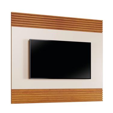 Imagem de Painel Madrid Para Tv Até 65 Polegadas Detalhe Ripado Mavaular Naturalle-off White