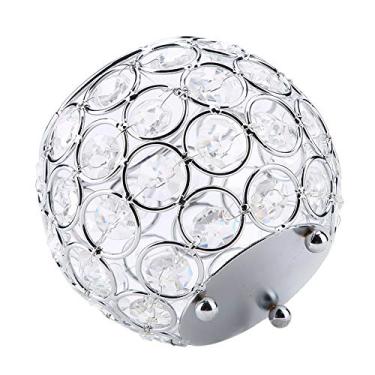 Imagem de RiToEasysports Castiçal Votivo Tealight Metal e Cristais para Casamento e Natal Material: Metal +, Cor: Prata para Casamento e Natal (Prata)