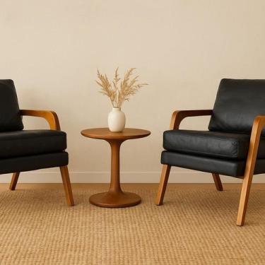 Imagem de Kit 2 Poltronas Decorativa Braço de Madeira Mona - RK Martins