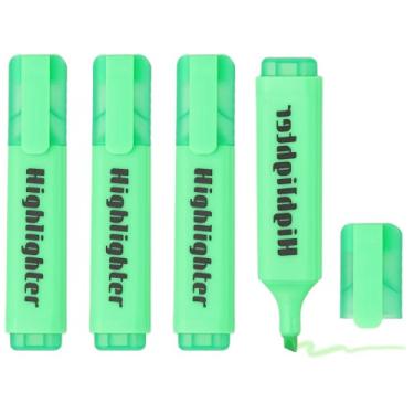 Imagem de PATIKIL Caneta marca-texto, pacote com 4 canetas marcadoras à base de água com ponta larga fofas em pastel, materiais de estudo para uso diário, uso diário, H5713, verde