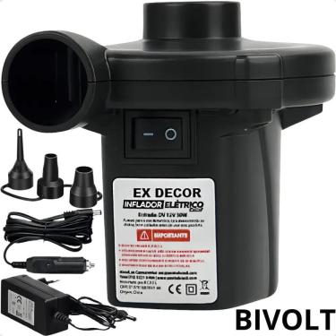 Imagem de Inflador Elétrico Bomba Encher Colchão Boia Com Bicos - Bivo