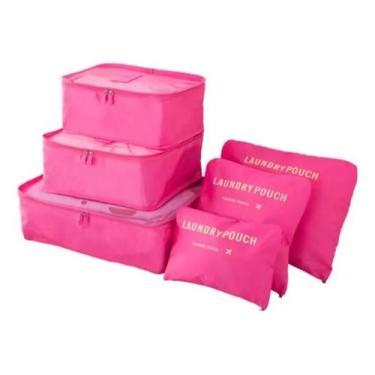 Imagem de Kit Necessaire Organizadora 6 Peças Viagem Multiuso em Nylon Resistent