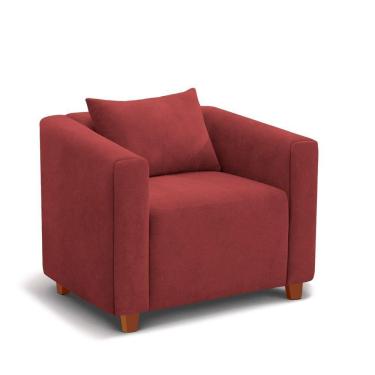 Imagem de Poltrona Decorativa Helena Suede Bordo - Inova Decorações