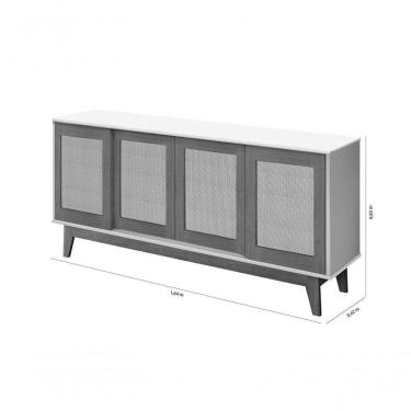 Imagem de Buffet Detroit 4 Portas Branco / Madeira - Tebarrot