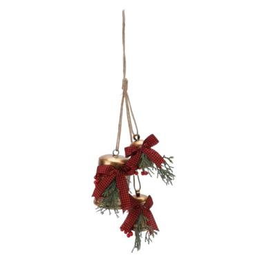 Imagem de Luocute Decoração de Sino de Vaca de Cobre Estilo Vintage, Ornamento de Suspensão de Fazenda Rústica Com Laço Vermelho para Decoração de Cafeteria Em Casa de Férias de Natal