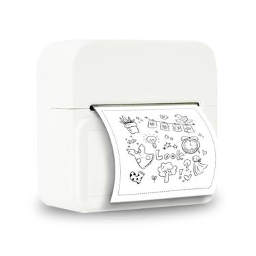 Imagem de NULLTONEX Mini impressora térmica portátil: máquina de fazer etiquetas Bluetooth sem fio para viagens de negócios pequenas viagens e escritório em casa - etiquetadoras de 5 cm perfeitas para telefones