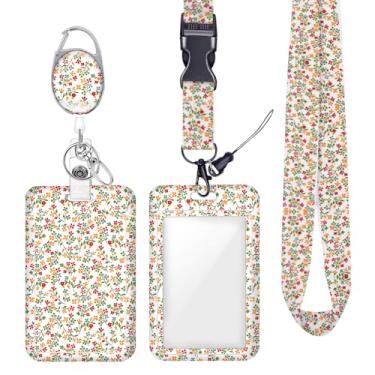 Imagem de Porta-crachá de identidade, carretel de crachá para crachás de identificação, protetor vertical, clipes de mosquetão retráteis, cordão de chave resistente para mulheres, enfermeira, médica, treinadora