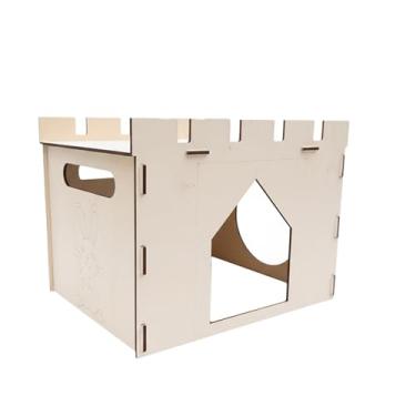 Imagem de Ｂｅｓｇａ Casa de esconderijo para coelhos com várias portas, decoração fácil de montar, cabana espaçosa, castelo de para hamsters, ouriço, Style a