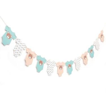 Imagem de Guirlanda de manga curta We Can Bearly Wait - Urso chá de bebê para suprimentos de festa de casamento, tema de urso de pelúcia revelar decorações de festa (marrom e azul)