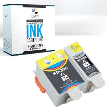 Imagem de CMYi Cartucho de tinta de substituição Kodak 30XL Combo Pack 30XL para impressora Kodak ESP 1.2, 3.2, 3.2s, C110, C310, C315, Office 2150, Office 2170, Hero 2.2, 3.1, 4.2, 5.1 (1 preto, 1 cor)