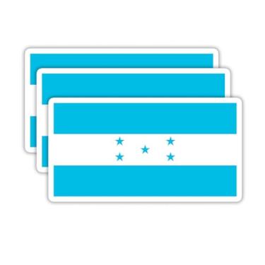 Imagem de (3 peças) Adesivos de bandeira de Honduras, adesivos de bandeira dos países - Decalques de vinil à prova d'água para laptops, copos, garrafas de água, livros, álbuns de recortes, tamanho 7 x 4 cm