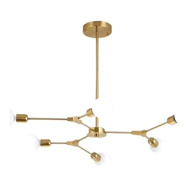 Imagem de Pendente Lustre Teto P/Quarto Sala Sputnik Dourado 3000k 127/220v Dourado