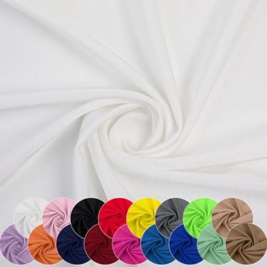 Imagem de Tecido de nylon elastano, 80% nylon, 20% elastano, tecido de lycra, roupa de banho, tecido esportivo elástico em 4 direções, dança, ioga (branco, 1 jarda)