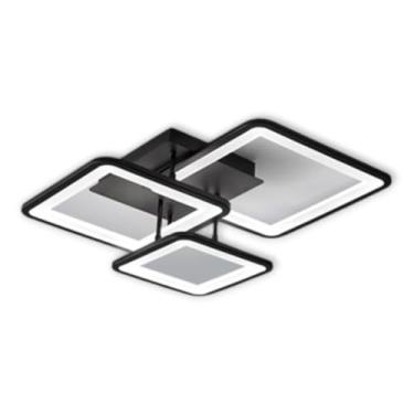 Imagem de Luminaria Plafon Led Sala Six Side Square Preta Black Mg136