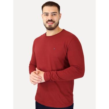 Imagem de Camiseta Tommy Hilfiger Longa Essential Cotton Vermelha-Masculino