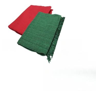 Imagem de Kit 2 Mantas Para Sofa King Gigante 300x180cm Algodao Protetor Decorativo (Vermelha + Verde)