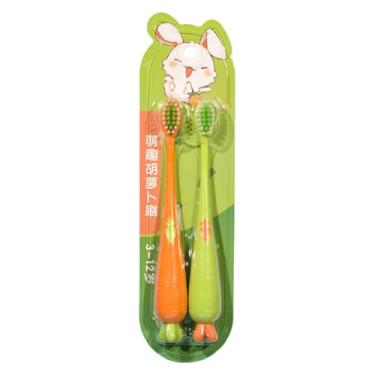 Imagem de Escova de dentes para crianças | Escovas de dentes macias em forma de cenoura, cerdas macias, cuidado manual da gengiva, escovação de dentes para bebês a partir de 3 anos de idade, meninos, meninas