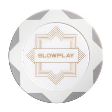 Imagem de SLOWPLAY Nash Clay Poker Chips White Gold Edition, composto de argila pesada de 14 gramas, fichas grandes de 40 mm a granel, pacote de 127 cm cinza sem denominação