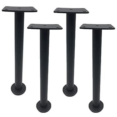 Imagem de SENNIAN Pernas de mesa resistentes, pernas de metal para móveis faça você mesmo, conjunto de 4 pernas de móveis de aço inoxidável, pernas de móveis de metal, pés ajustáveis para móveis de substituição