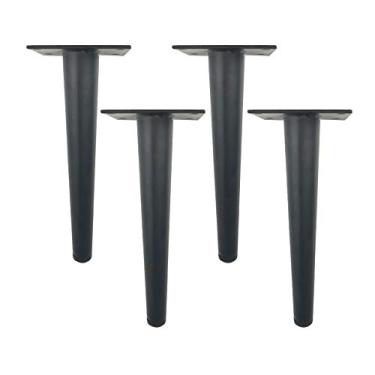 Imagem de ZJYWMM 4 peças de pernas de mesa de metal para móveis resistentes, pernas de mesa de centro para armário de TV, pernas de mesa de móveis afuniladas, pé de suporte de sofá de móveis, pernas de suporte