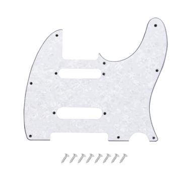 Imagem de DIAO79NI Pro 8 furos SS Guitar Tele Pickguard para guitarra elétrica EUA/México Fender Deluxe Nashville Telecaster, pérola branca, 4 camadas.