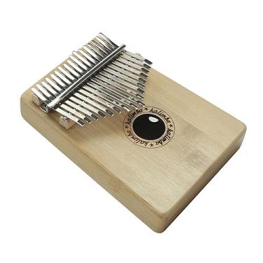Imagem de Piano de polegar Kalimba de madeira maciça portátil instrumento de piano de dedo iniciante de 17 tons (cor: 03)