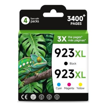 Imagem de Pacote combo de cartuchos de tinta preta 923XL para impressora HP 923e 923 XL 8125e 8130e 8139e compatível com HP923XL HP923 OfficeJet Pro 8135e 8130 8122e 8138e 8138 8120 8125 8139 8134e Amarelo