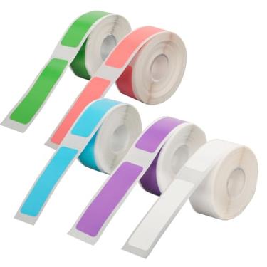 Imagem de 5 rolos de fita adesiva D30, papel adesivo térmico autoadesivo para impressora D30, papel de impressão de etiqueta de escritório de 0,46 x 1,56 polegadas, compatível com impressão master
