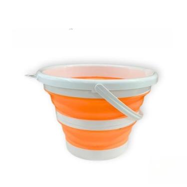Imagem de Balde Dobrável 3 5 10 Litros Retrátil de Silicone (Laranja,3 Litro)