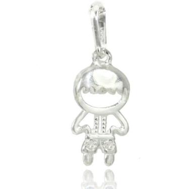 Imagem de Pingente Menino Prata Legítima 925 Zirconia - Lojas La&Ny, 2, Prata