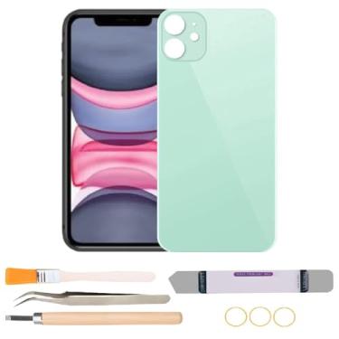 Imagem de Substituição de vidro traseiro compatível com iPhone 11 com kits de ferramentas de reparo (verde)