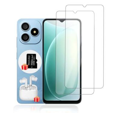 Imagem de KONXISA Pacote com 2 protetores de tela para Blackview WAVE 9C, protetor de tela de vidro temperado, película protetora de 9 durezas HD transparente antiarranhões e sem bolhas