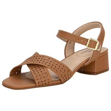 Imagem de Sandália feminina salto grosso modare 7211105, Camel, 36