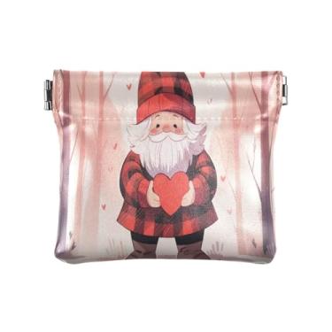 Imagem de Burbuja Valentine Gnomo Squeeze Bolsa feminina de couro, portátil, mini porta-moedas, batom, organizador de cosméticos