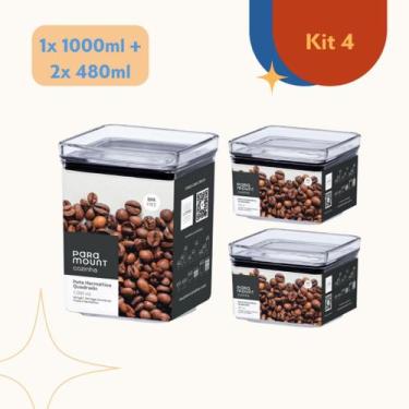 Imagem de Conjunto Potes Organizadores Herméticos Empilháveis Acrílico Armazenam