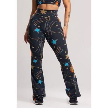Imagem de Calça Feminina Flare Estampada Pantalona Cintura Alta Mvb Modas-Feminino