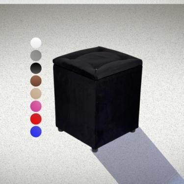 Imagem de Puff Baú Moderno Quadrado Espaçoso Feito Para Seu Lar - Realizar, Pret